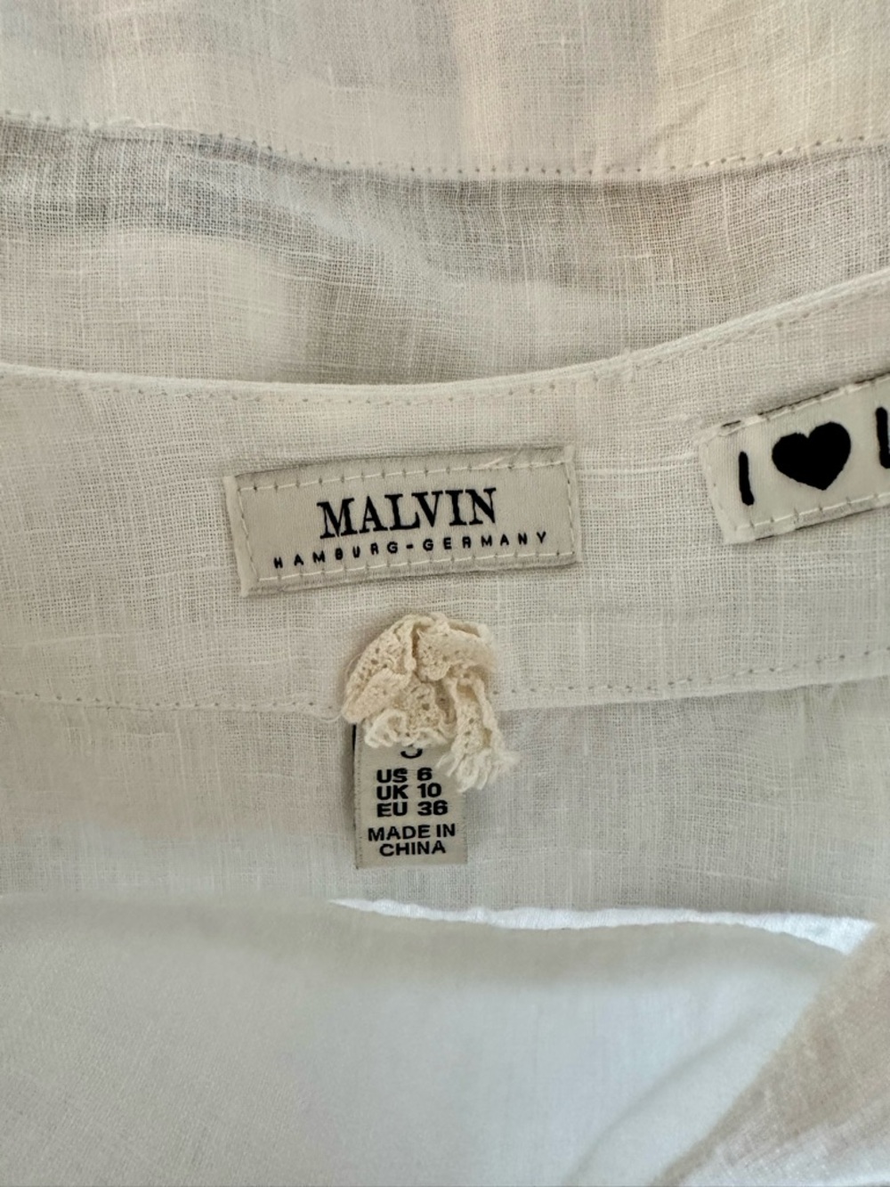 Malvin Germany Linen Tunic Top White, Size M - Picture 8 of 8